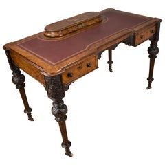 Antique Victorian Burr Walnut Writing Table