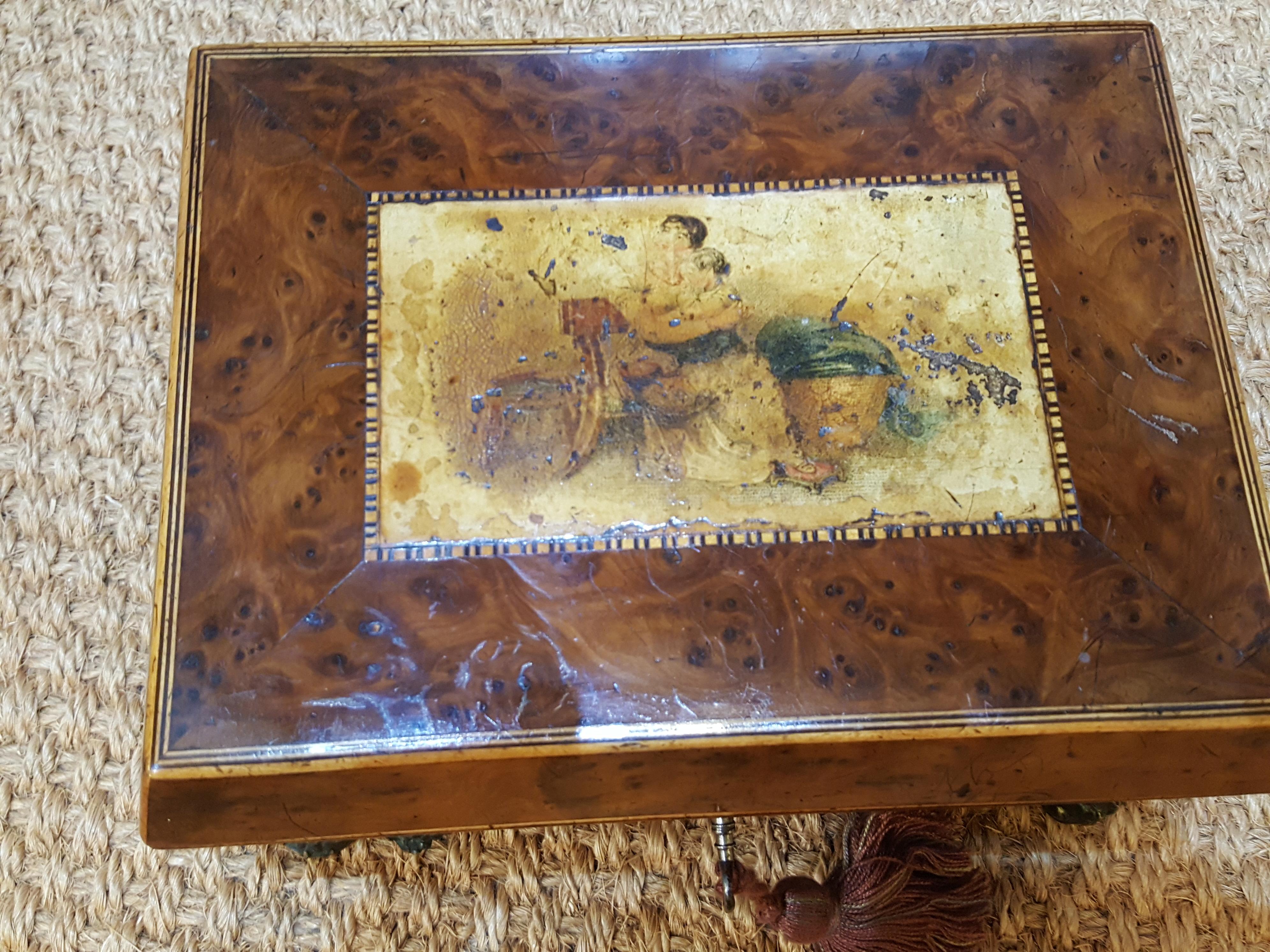 Late 19th Century Victorian Burr Yew Jewelry Box