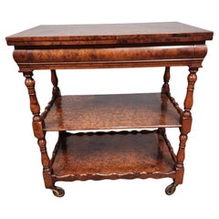 Antique Victorian Butlers Trolley Whatnot Bookshelf 1890