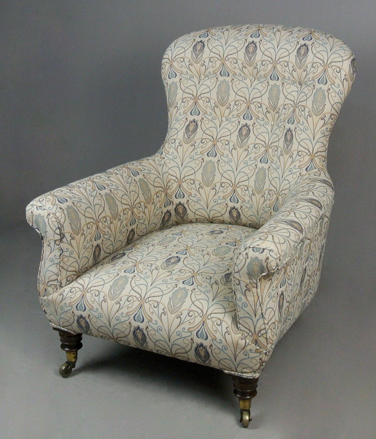 Victorian Button Back Arm Chair in the Manner of Howard and Sons c. 1870 In Good Condition In Heathfield, GB