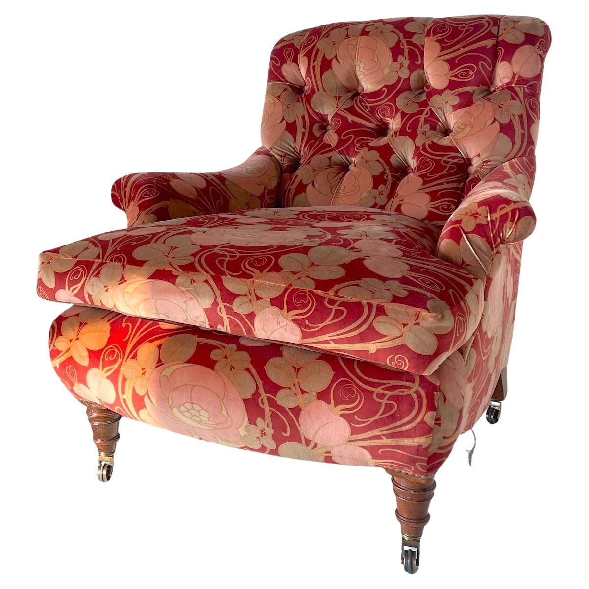 Sillón victoriano con respaldo de botones Movimiento estético en venta