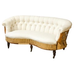 Victorian Buttoned Kidney Shape Country House Sofa