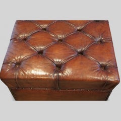 Victorian buttoned leather Ottoman