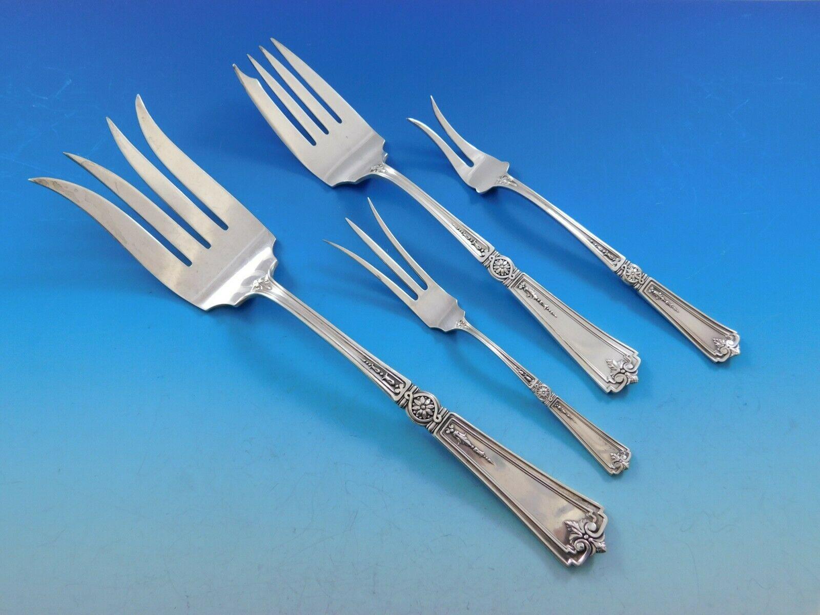 Victorian by Durgin Sterling Silver Flatware Set for 12 Service 195 Pieces 4