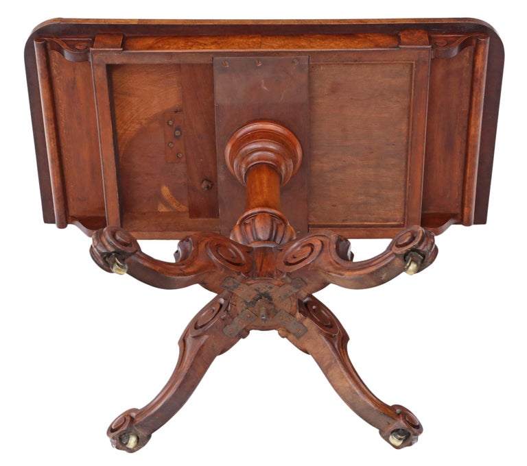 Victorian circa 1860 Burr Walnut Folding Card or Tea Table at 1stDibs ...