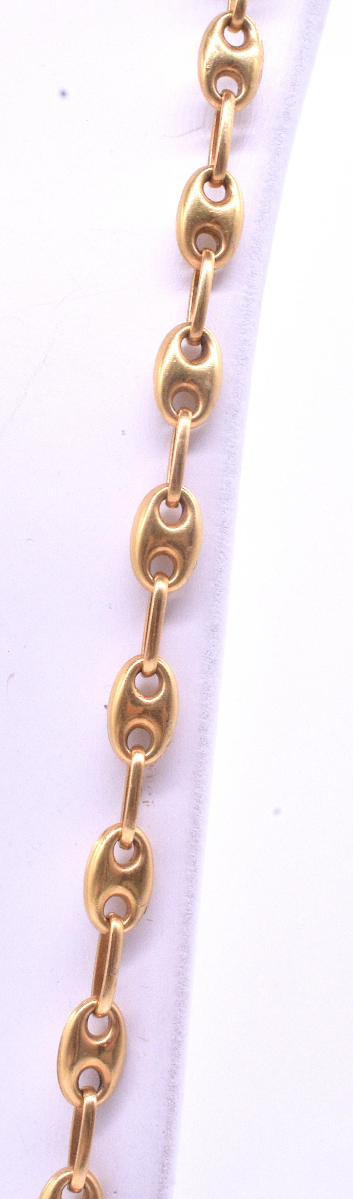 Victorian circa 1880 18 Carat Nautical Anchor Link Necklace with Dog Clip 3
