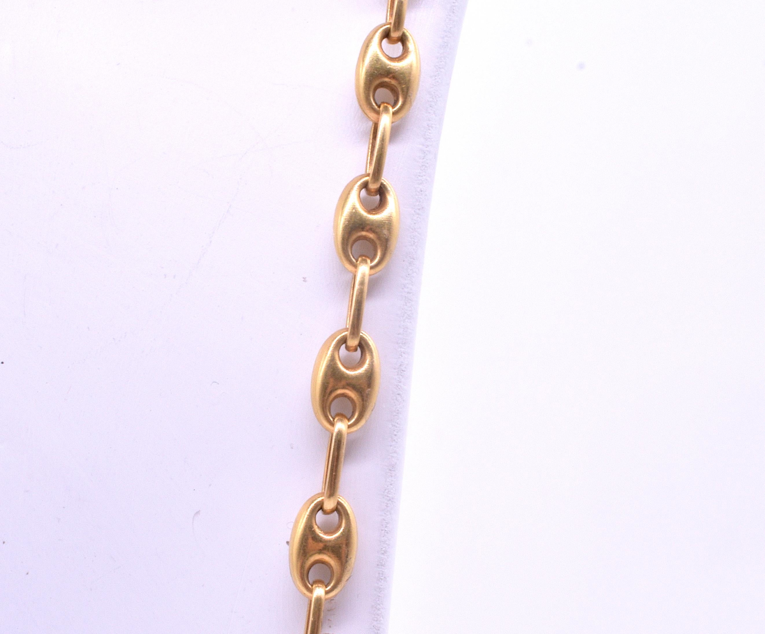 Late Victorian Victorian circa 1880 18 Carat Nautical Anchor Link Necklace with Dog Clip