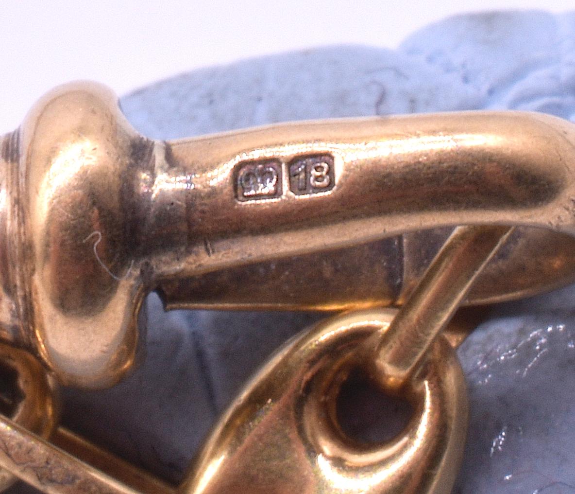 Victorian circa 1880 18 Carat Nautical Anchor Link Necklace with Dog Clip 2