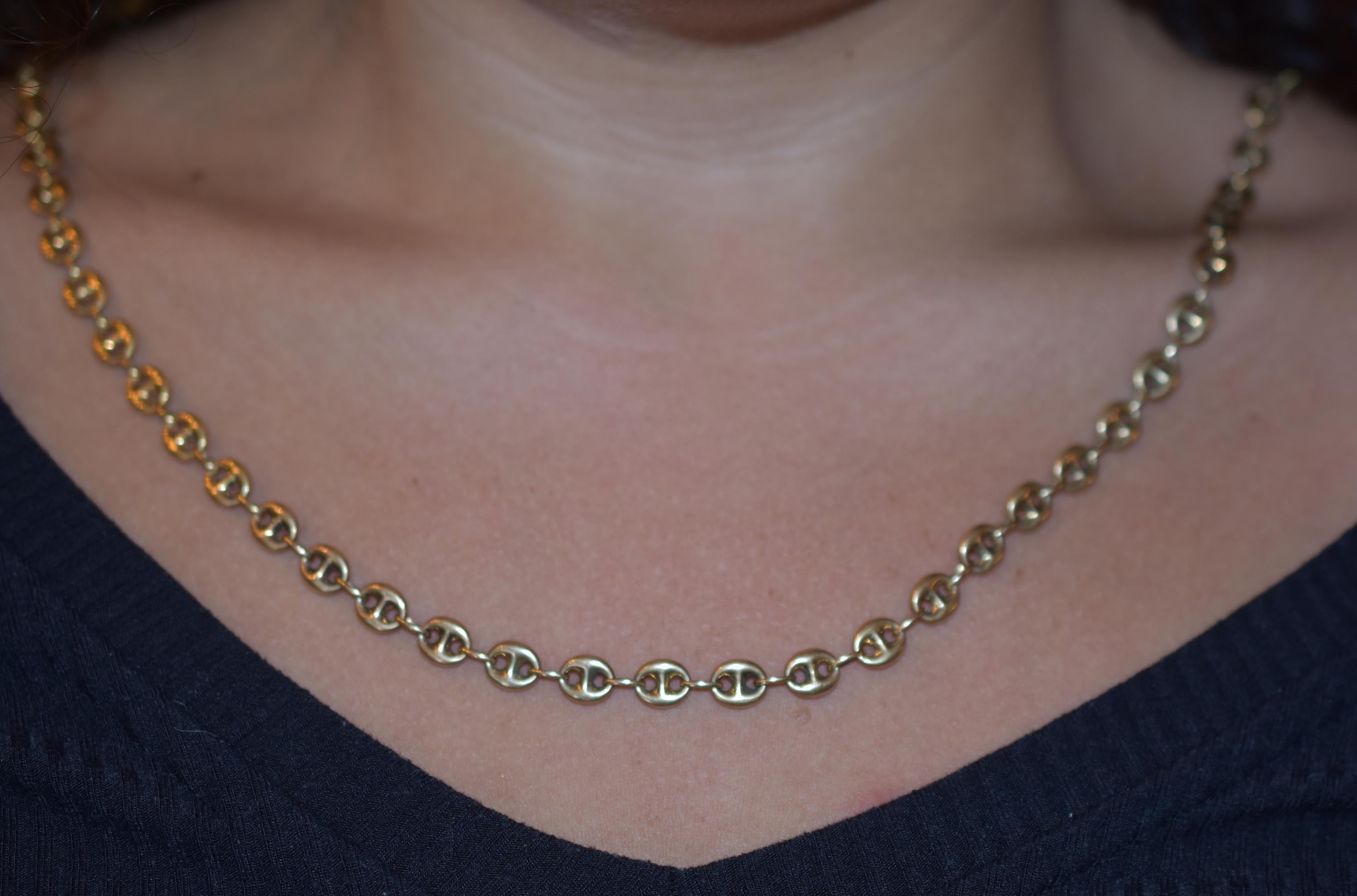 Victorian circa 1880 9 Karat Anchor Link Chain Necklace 1