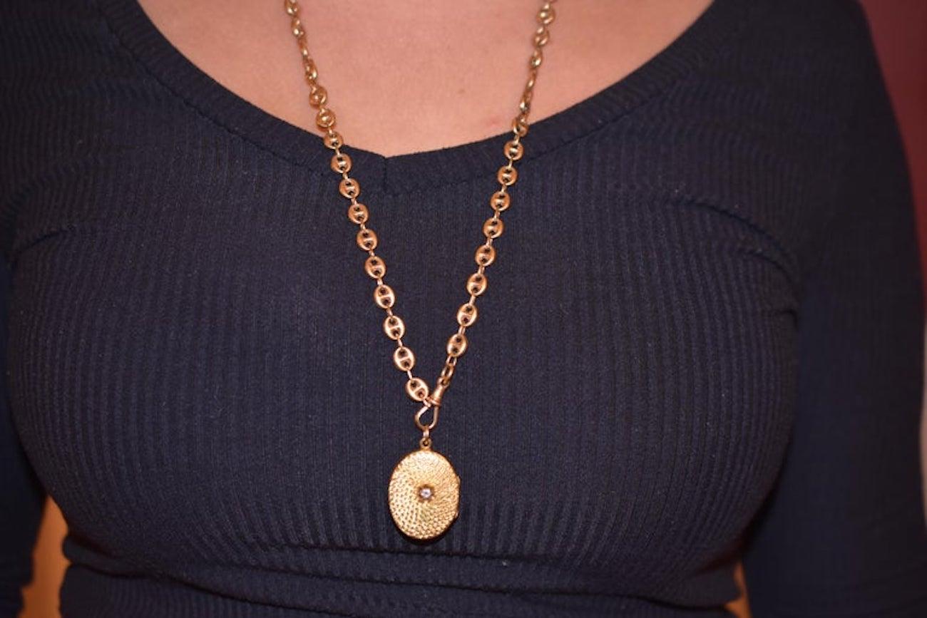 Victorian circa 1880 9 Karat Anchor Link Chain Necklace 3