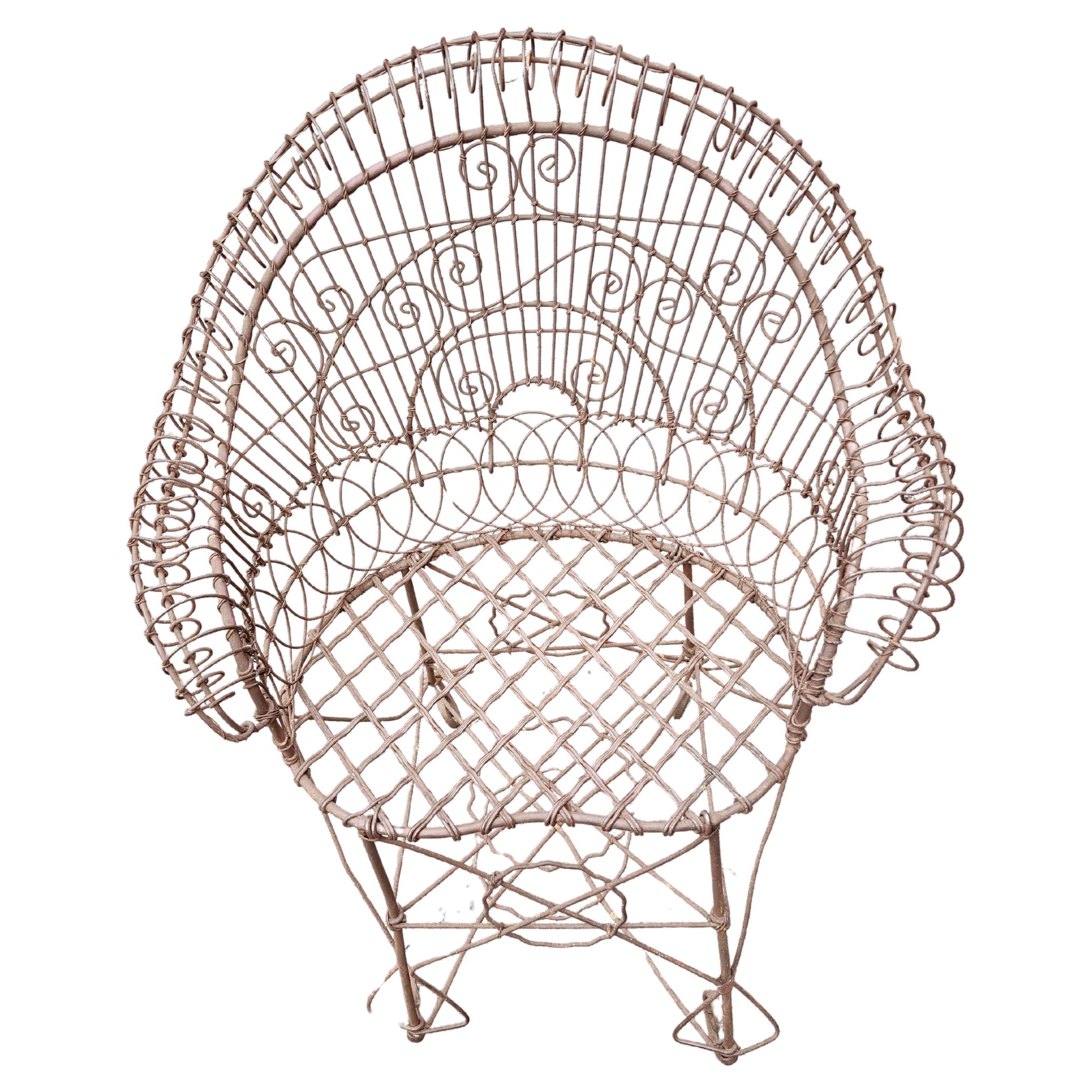 Victorian C1880 Garden Patio Wire Lounge Chair 3