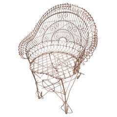 Victorian C1880 Garden Patio Wire Lounge Chair
