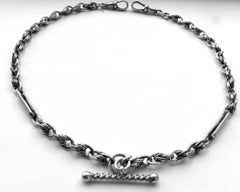 Victorian Sterling Silver 16" Albert Watch Chain HM Newcastle, 1883