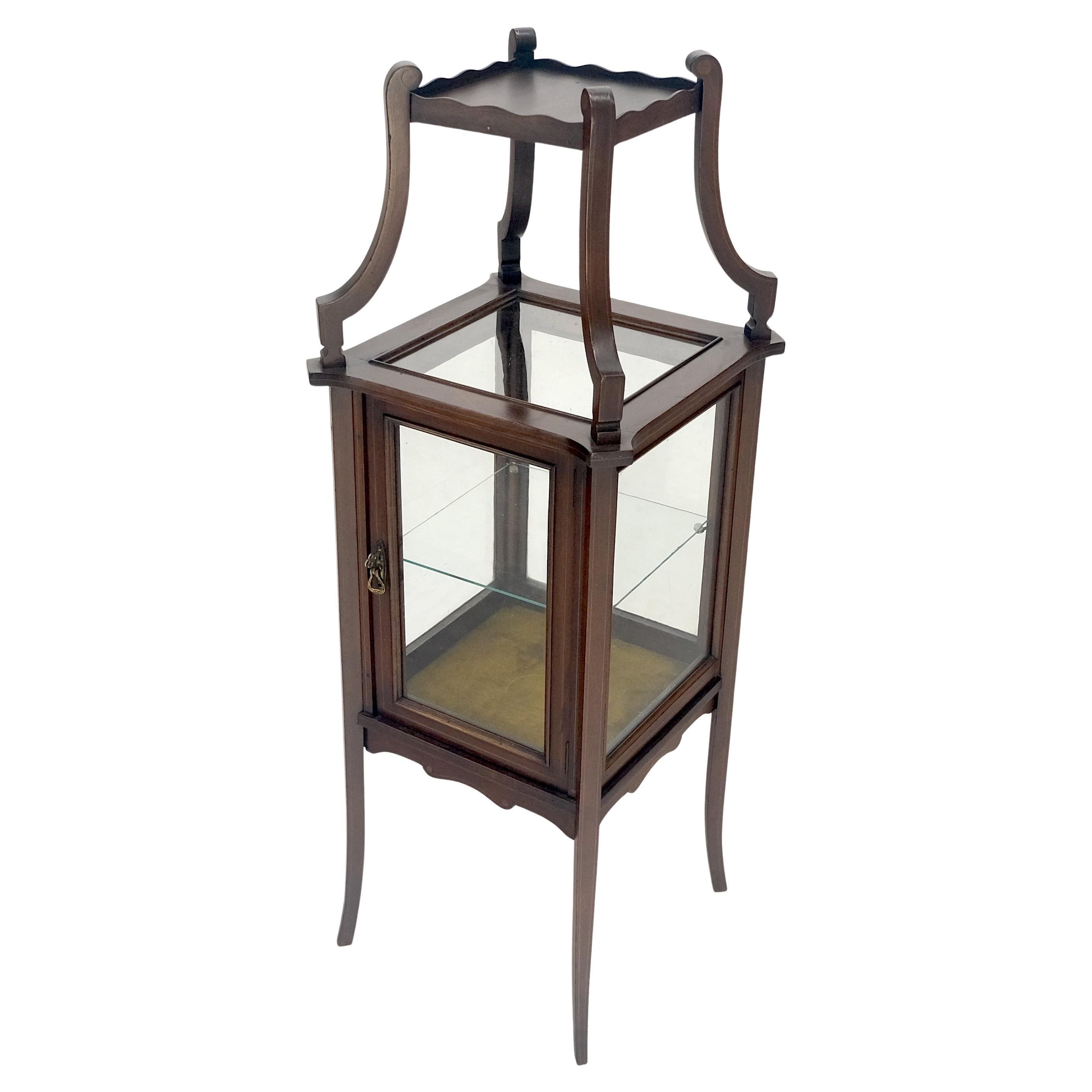 Victorian c1900s 360 Degree Center Vitrine Display Cabinet Showcase Clean! in vendita