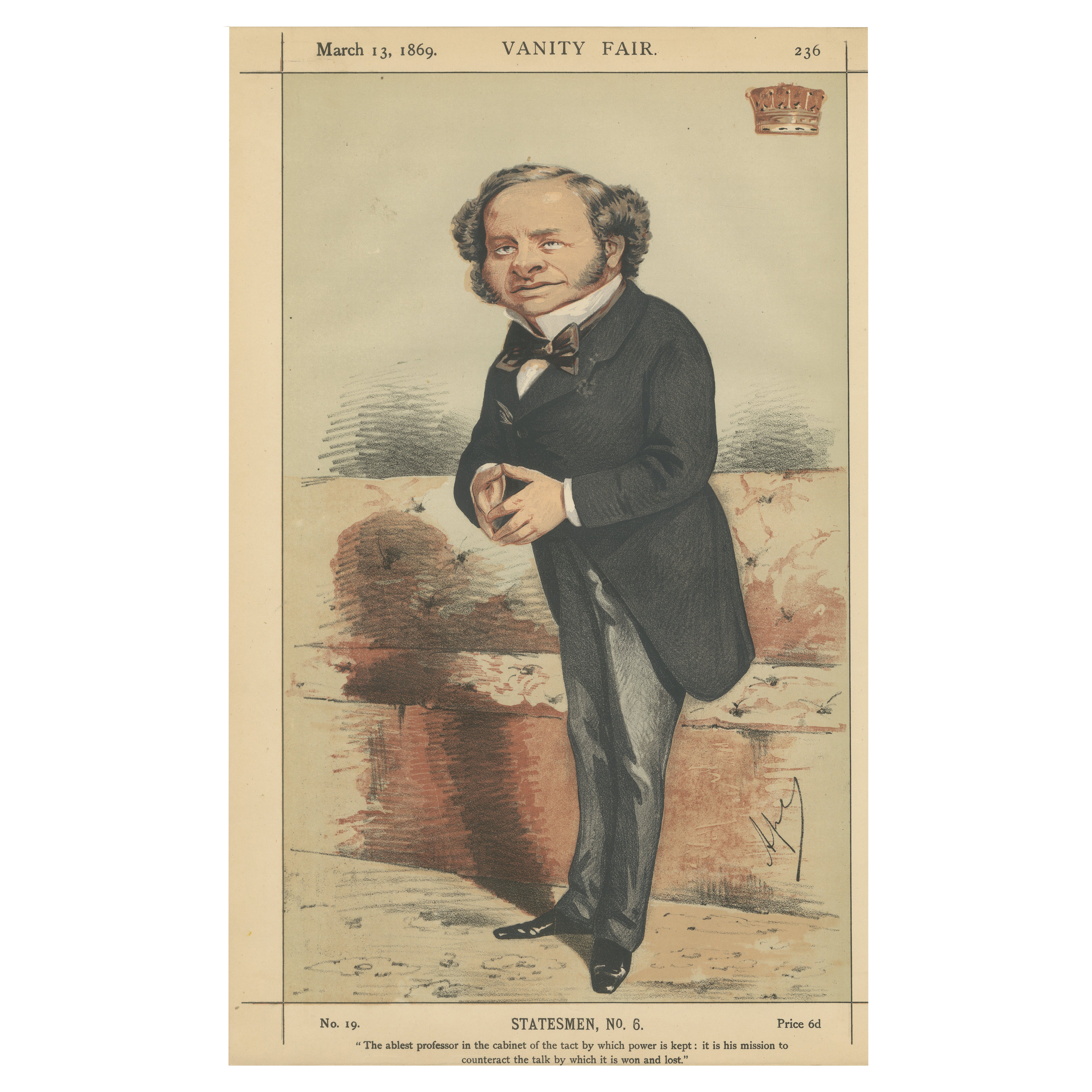 Victorian Cabinet Minister – Vanity Fair Statesmen No. 6, 1869