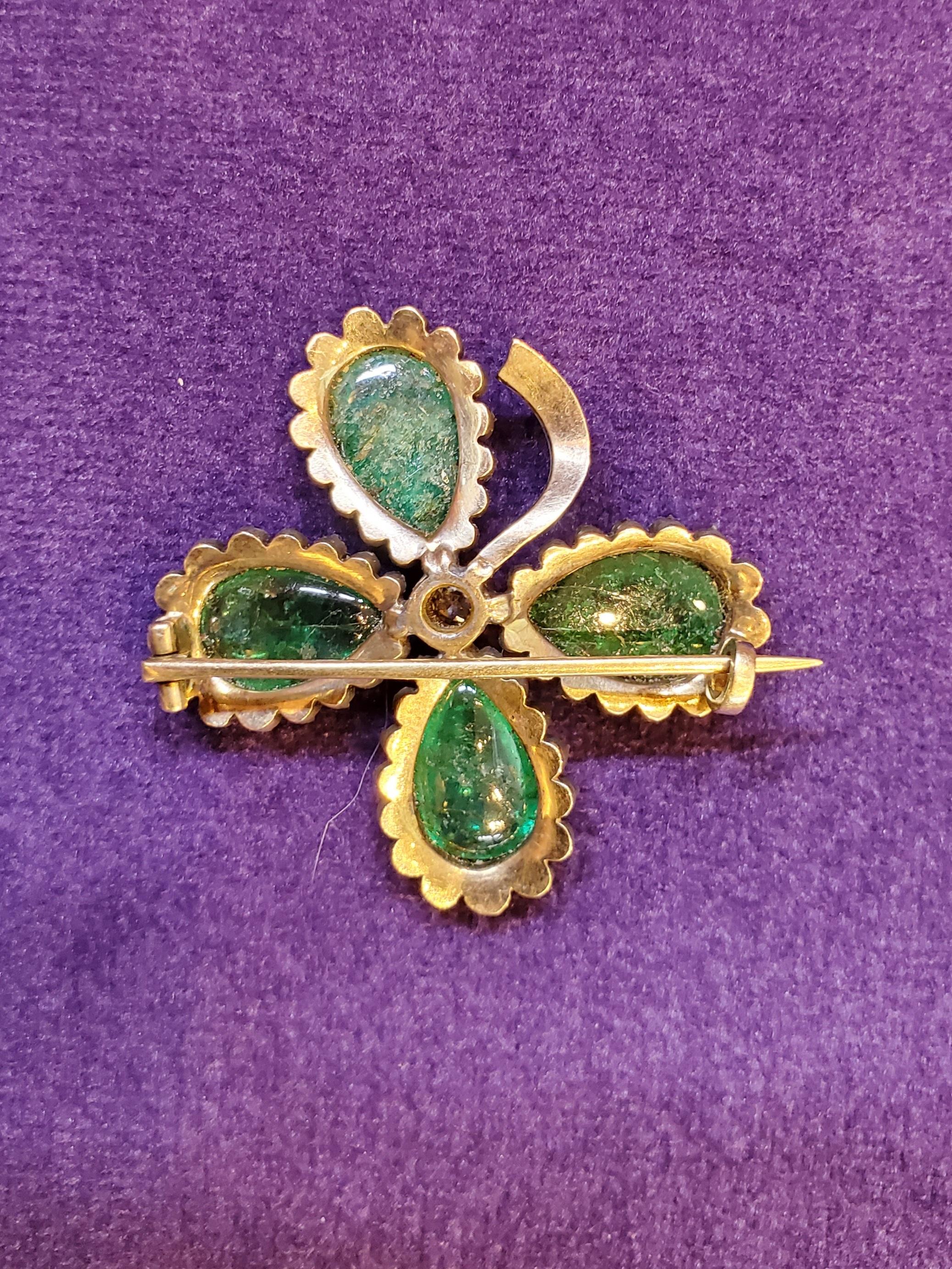 emerald four leaf clover necklace
