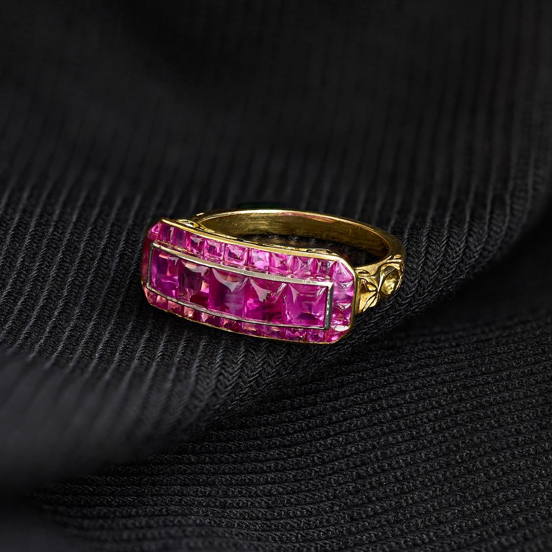 Viktorianischer Cabochon Rubin Ring im Angebot 2