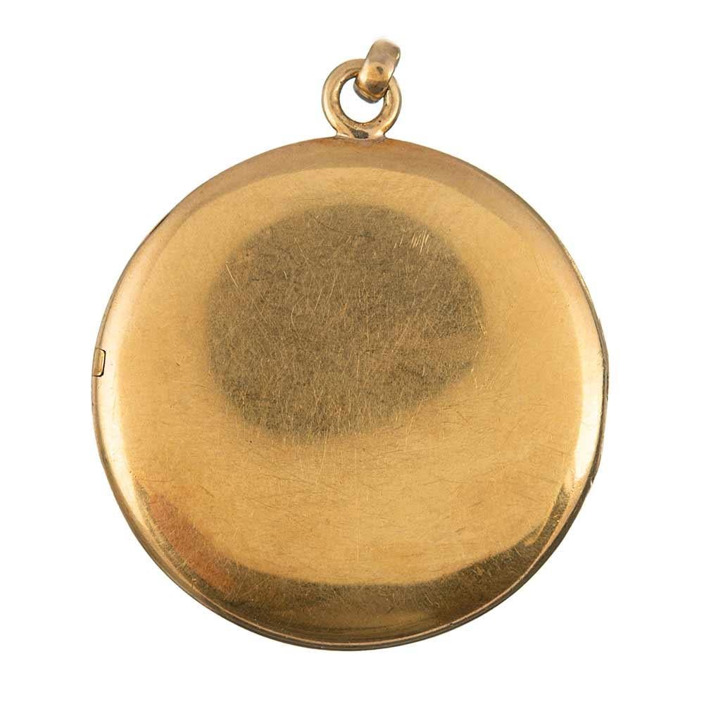 Viktorianisches Cabochon-Saphir- und Emaille-Medaillon für Damen oder Herren im Angebot