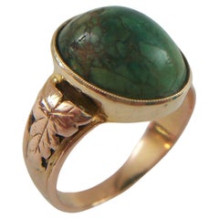 Viktorianischer Cabochon-Türkis & 18K Gold Ring - Vereinigtes Königreich - CIRCA 1900