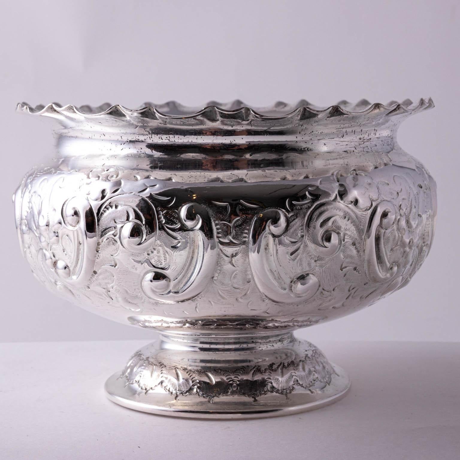 Silver Plate Victorian Cache Pot