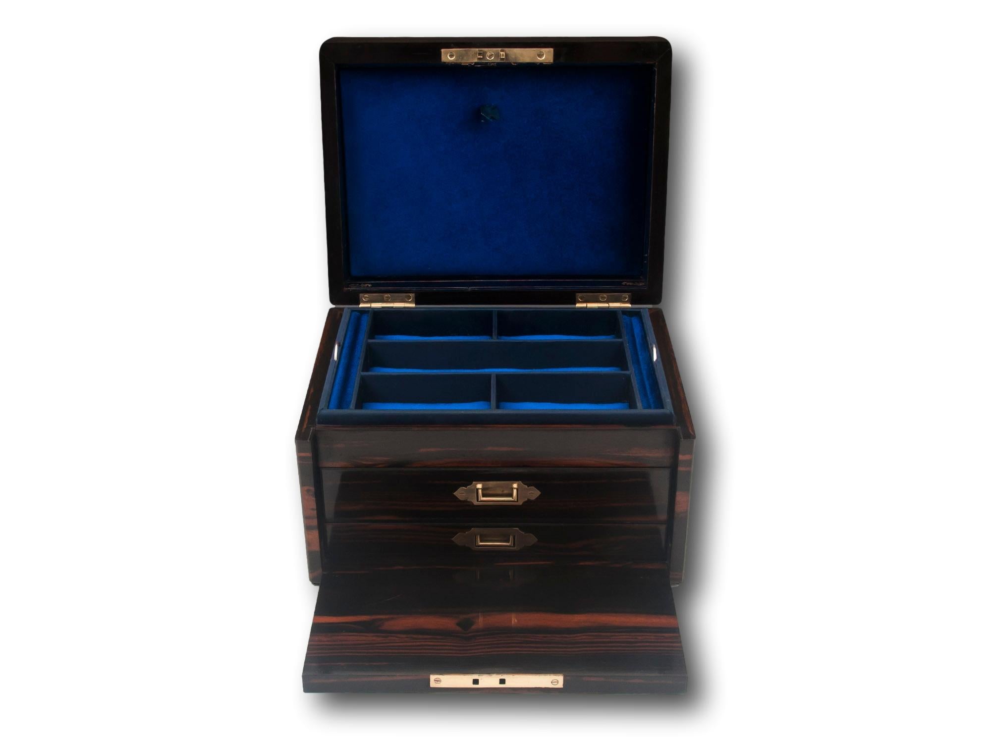 Victorian Calamander Jewellery Box In Good Condition In Northampton, GB