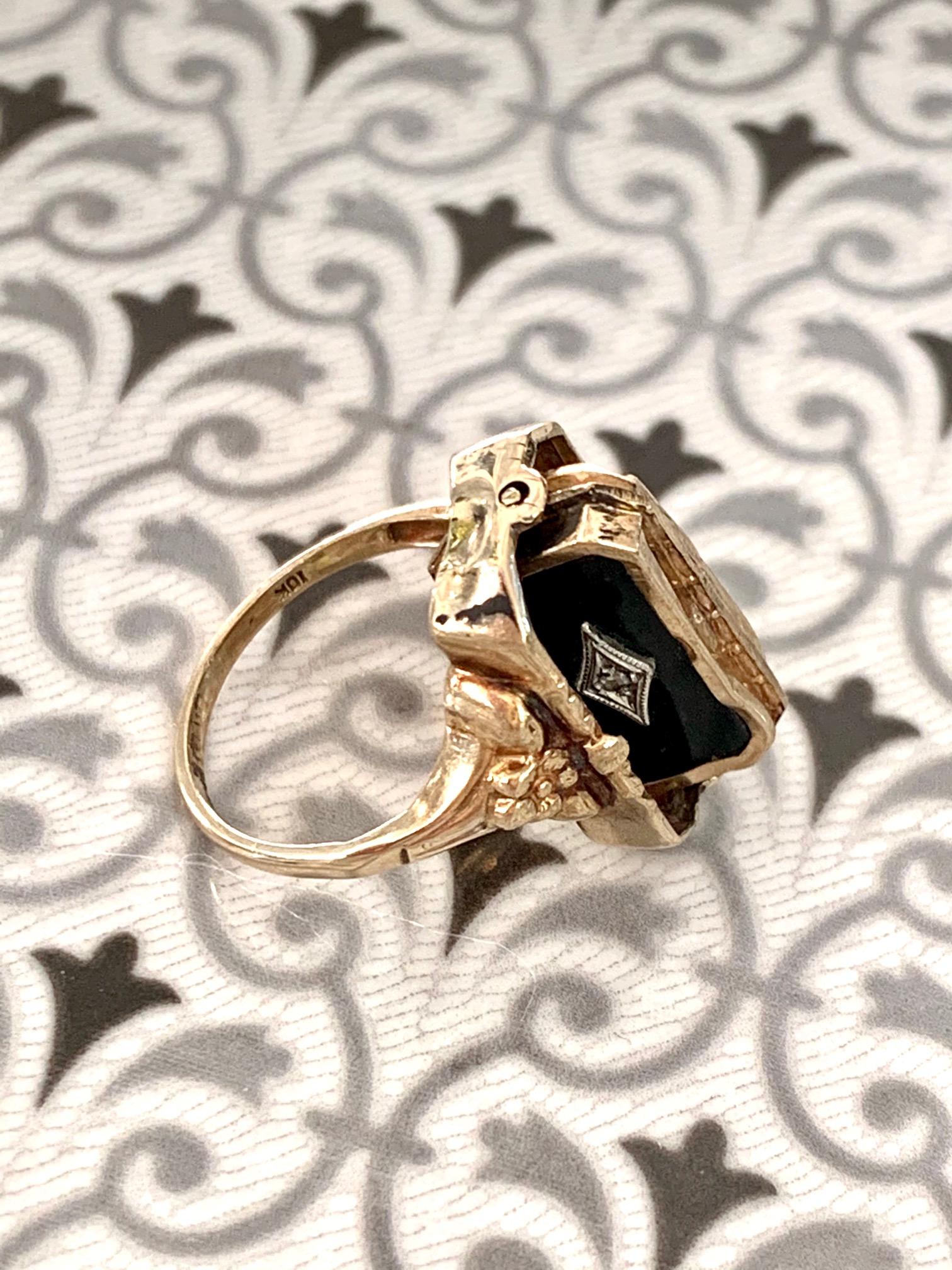 onyx cameo ring