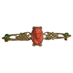 Victorian Cameo Brooch Bar Pin