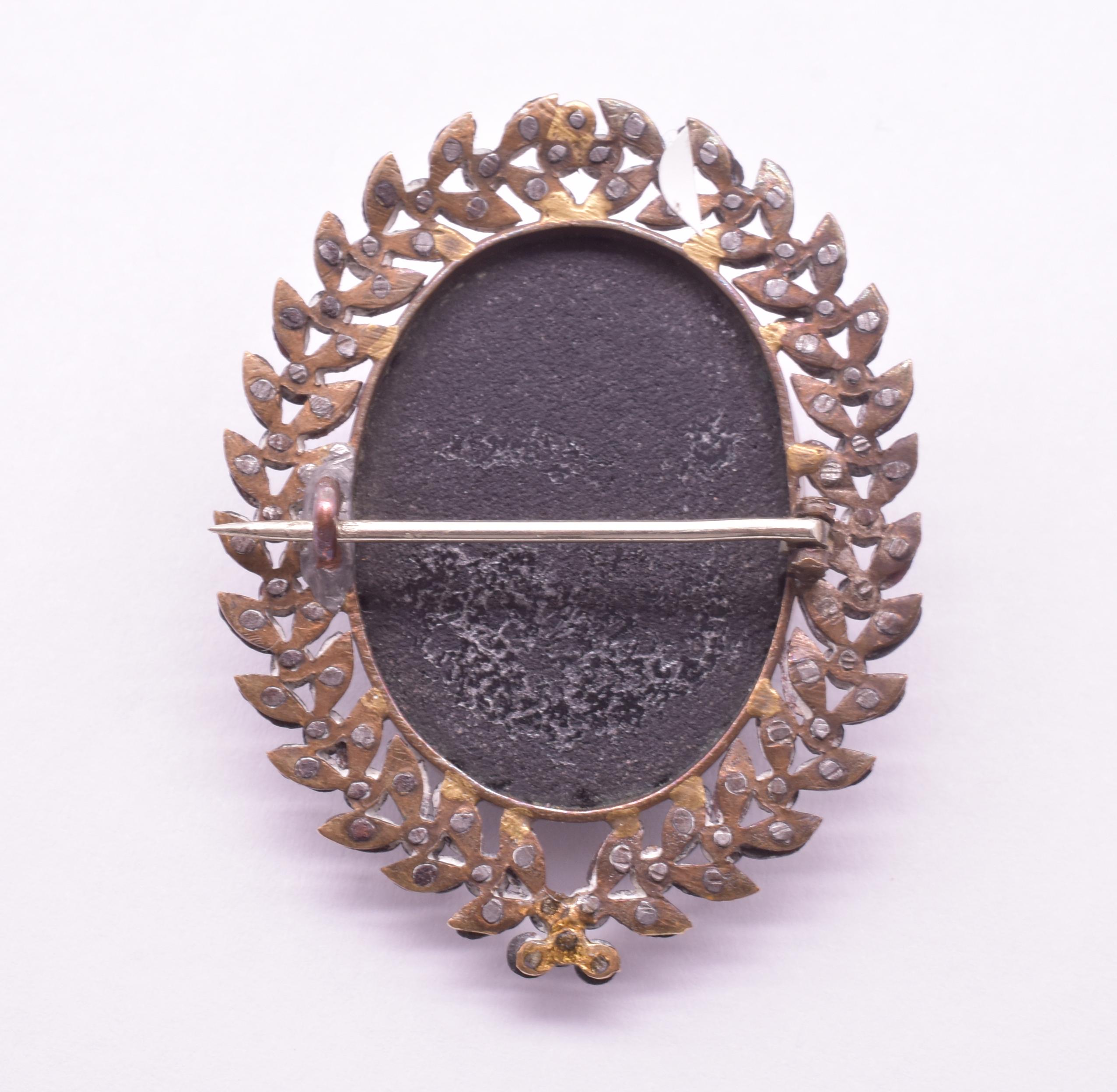 Victorian Cameo Brooch of a Bacchante in French Jet and Cut Steel In Excellent Condition In Baltimore, MD