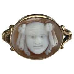 Antique Victorian Cameo Greek Theatrical Mask Ring
