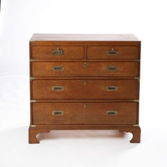 Victorian Campaign Chest in Oak with Brass Fittings