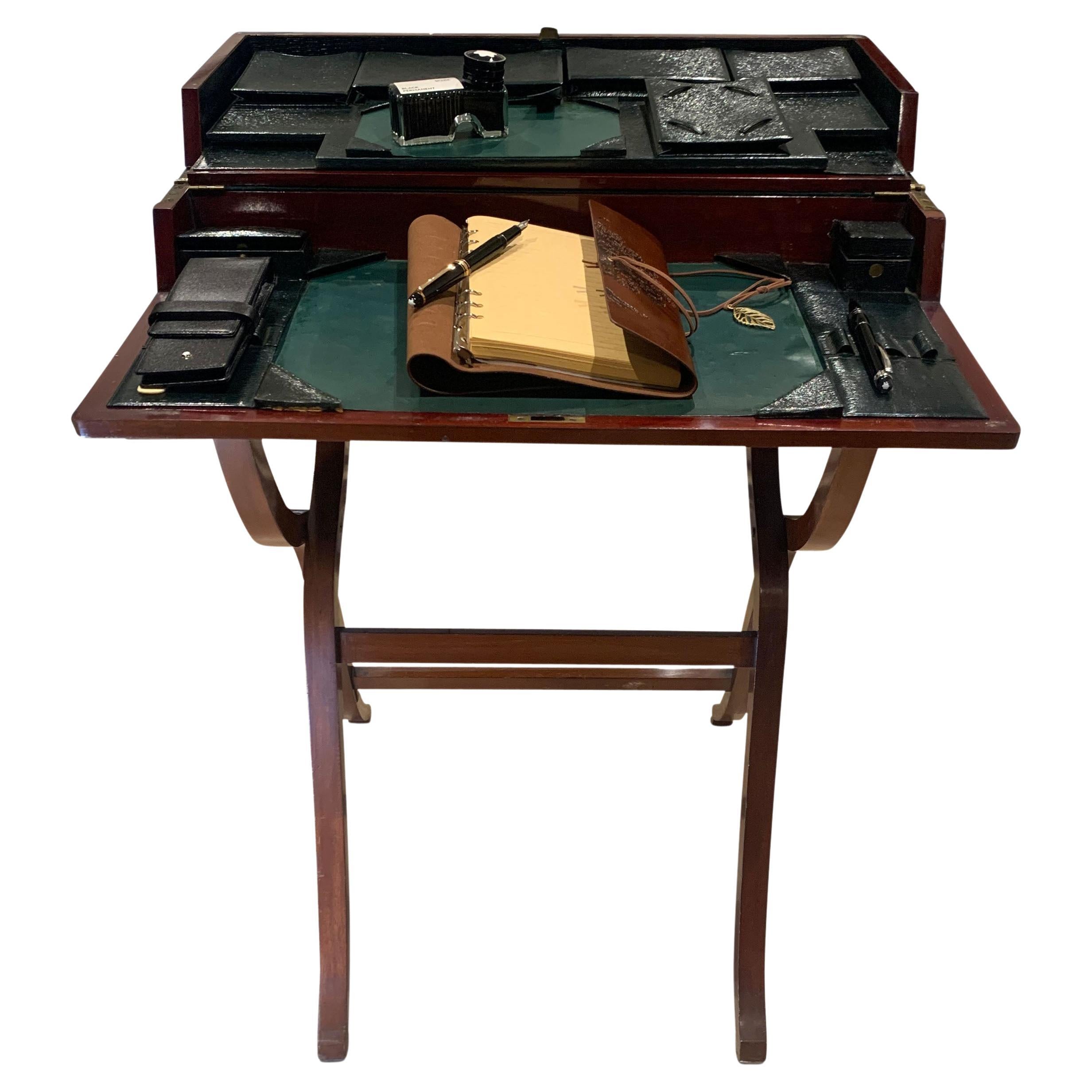 Regency Campaign Writing Table, 19th Century, Portable Design