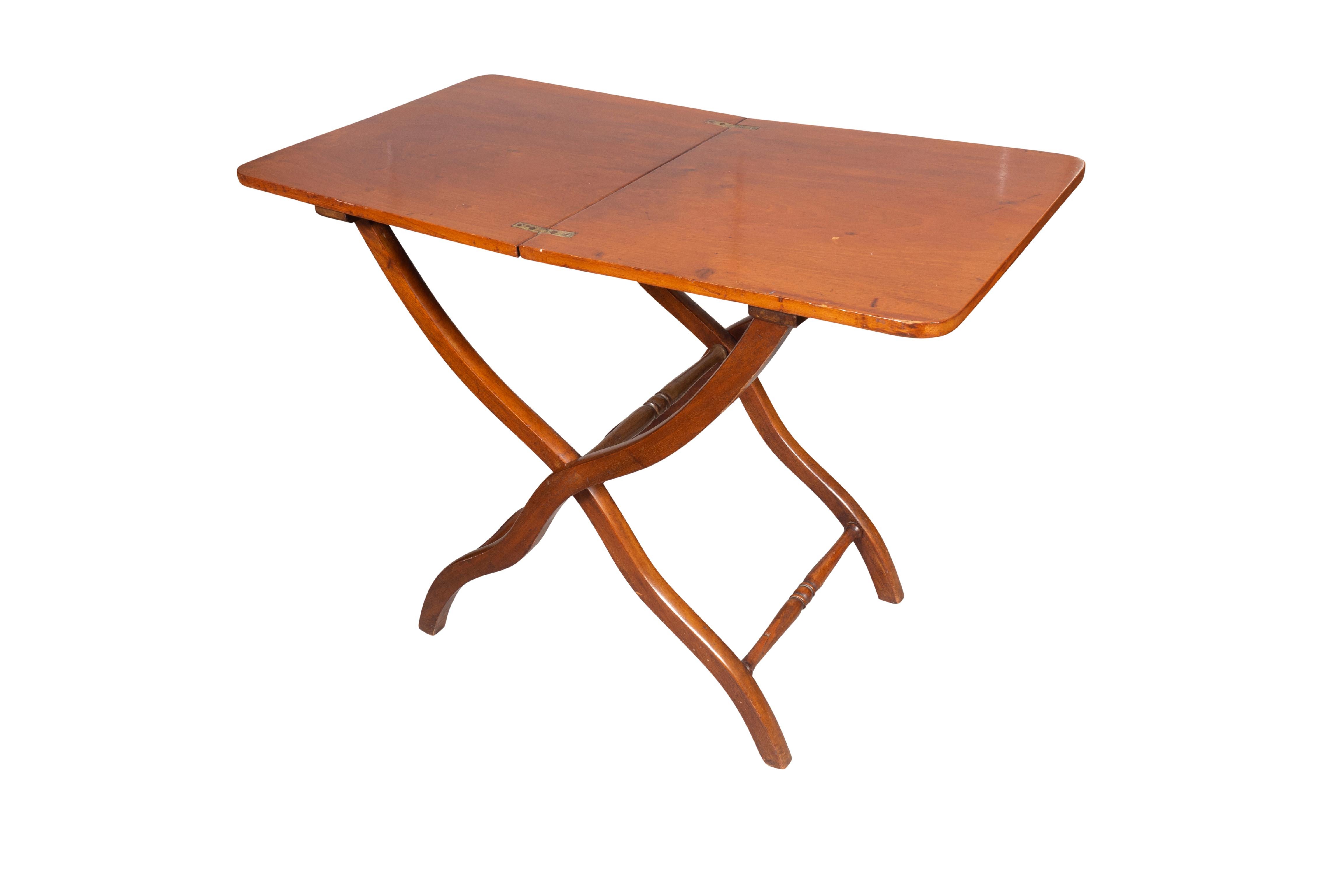 Victorian Campaign Mahogany Map Table For Sale 1