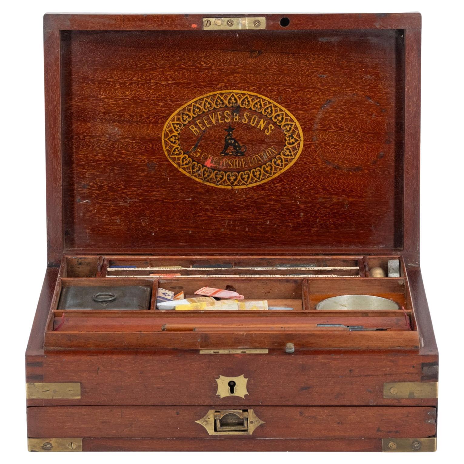 Campaña Victoriana Artista Militar Acuarela Caja Por Reeves Sons Departamento de Guerra en venta