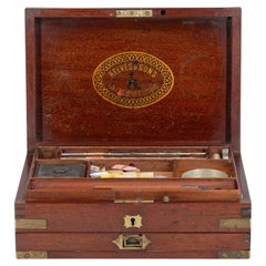 Antique Victorian Campaign Military Artist Watercolour Box By Reeves Sons War Department