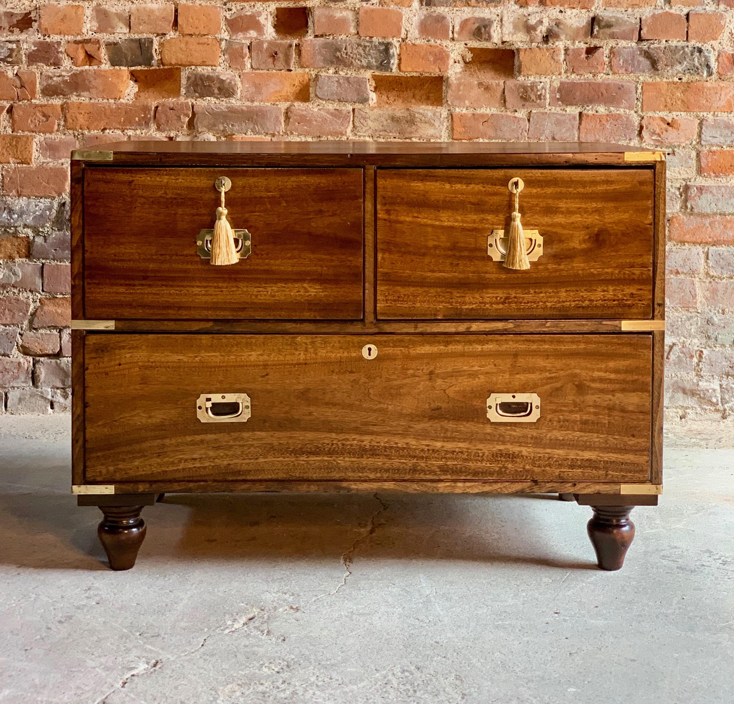 Mid-19th Century Victorian Camphor Campaign Chest of Drawers Dresser 'circa 1850' Number 26