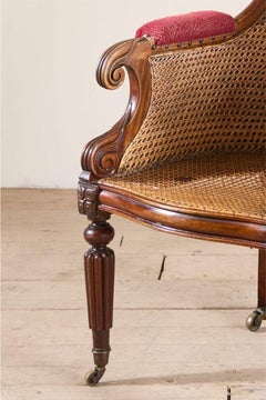 Victorian cane seated country house library chair