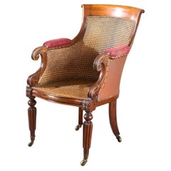 Victorian cane seated country house library chair