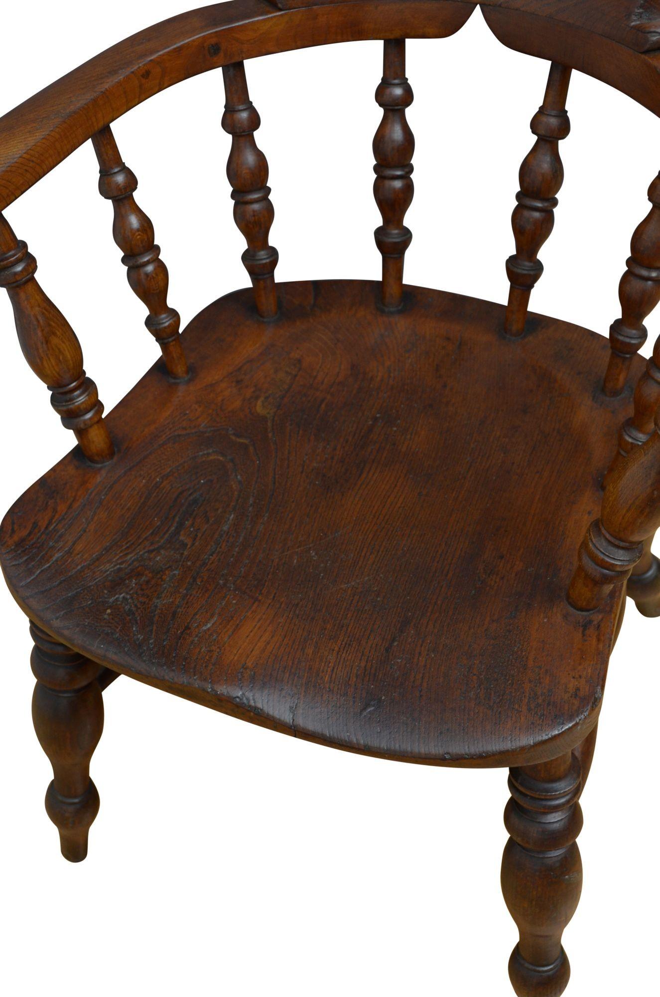 Anglais Chaise de capitaine victorienne avec nœud fumeur en vente