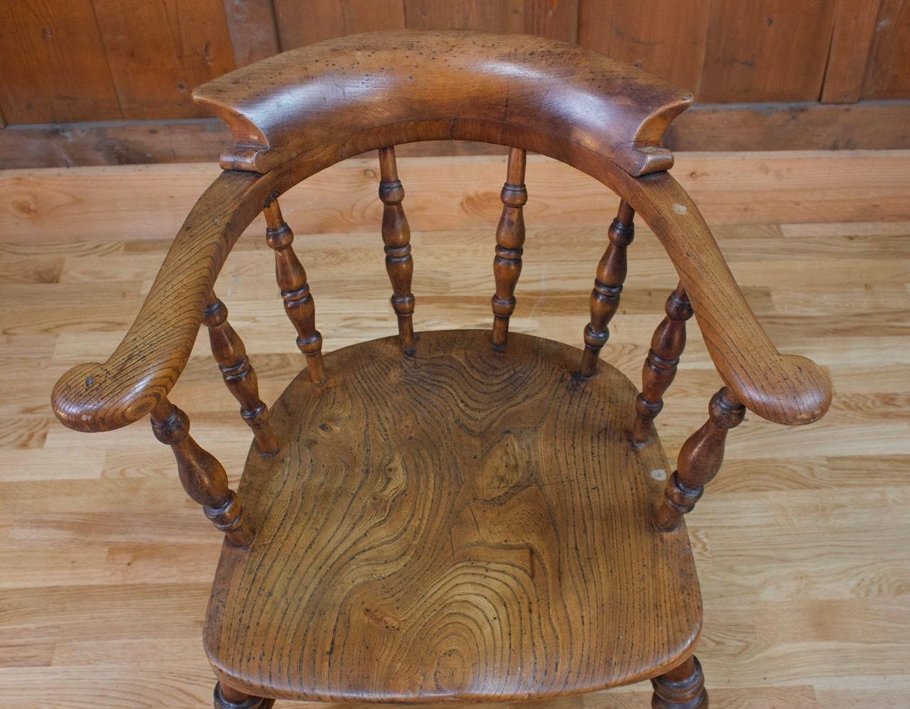  Chaise de capitaine victorienne anglaise -  Angleterre du XIXe siècle Bon état - En vente à Beuzevillette, FR