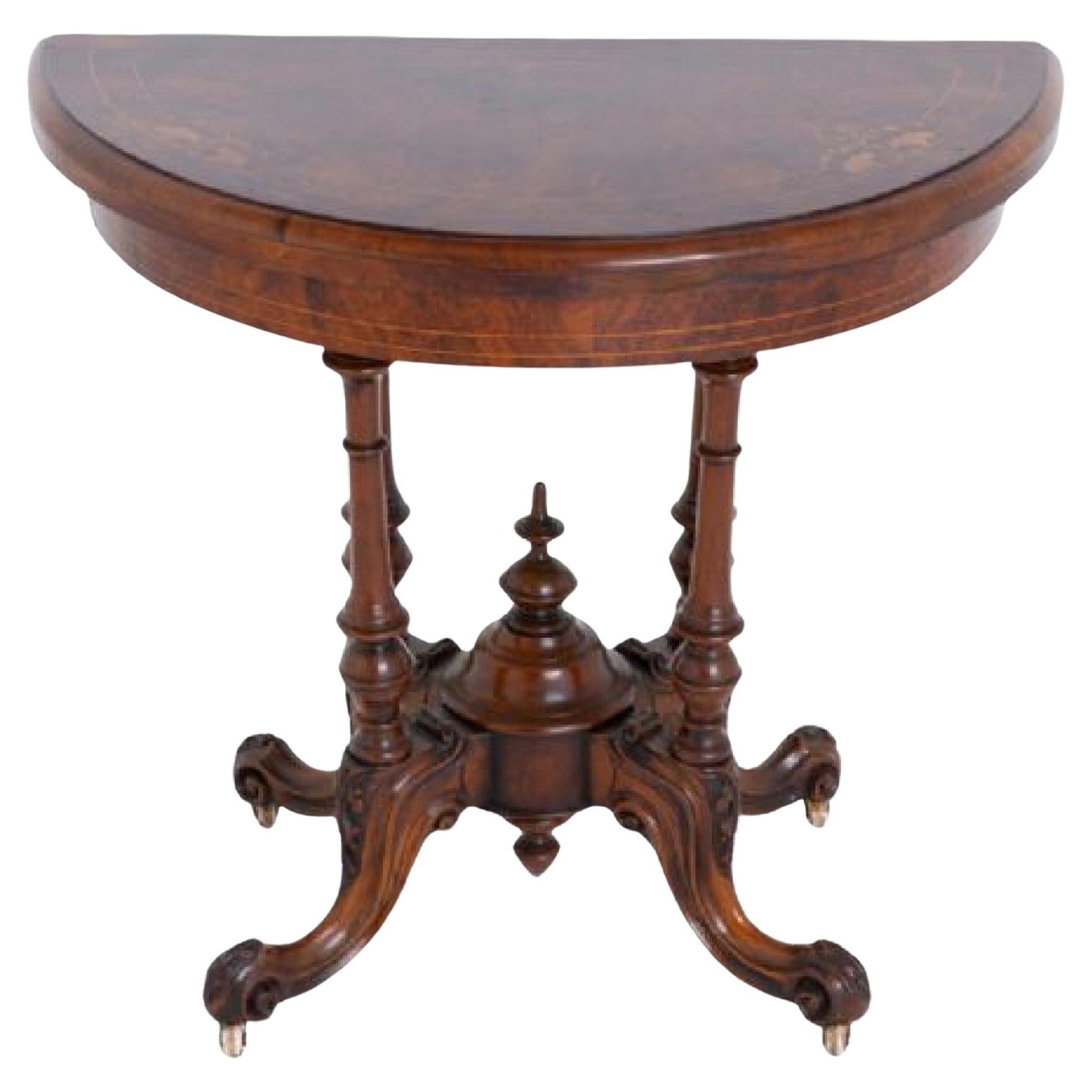 Victorian Card Games Table Walnut 1860 For Sale