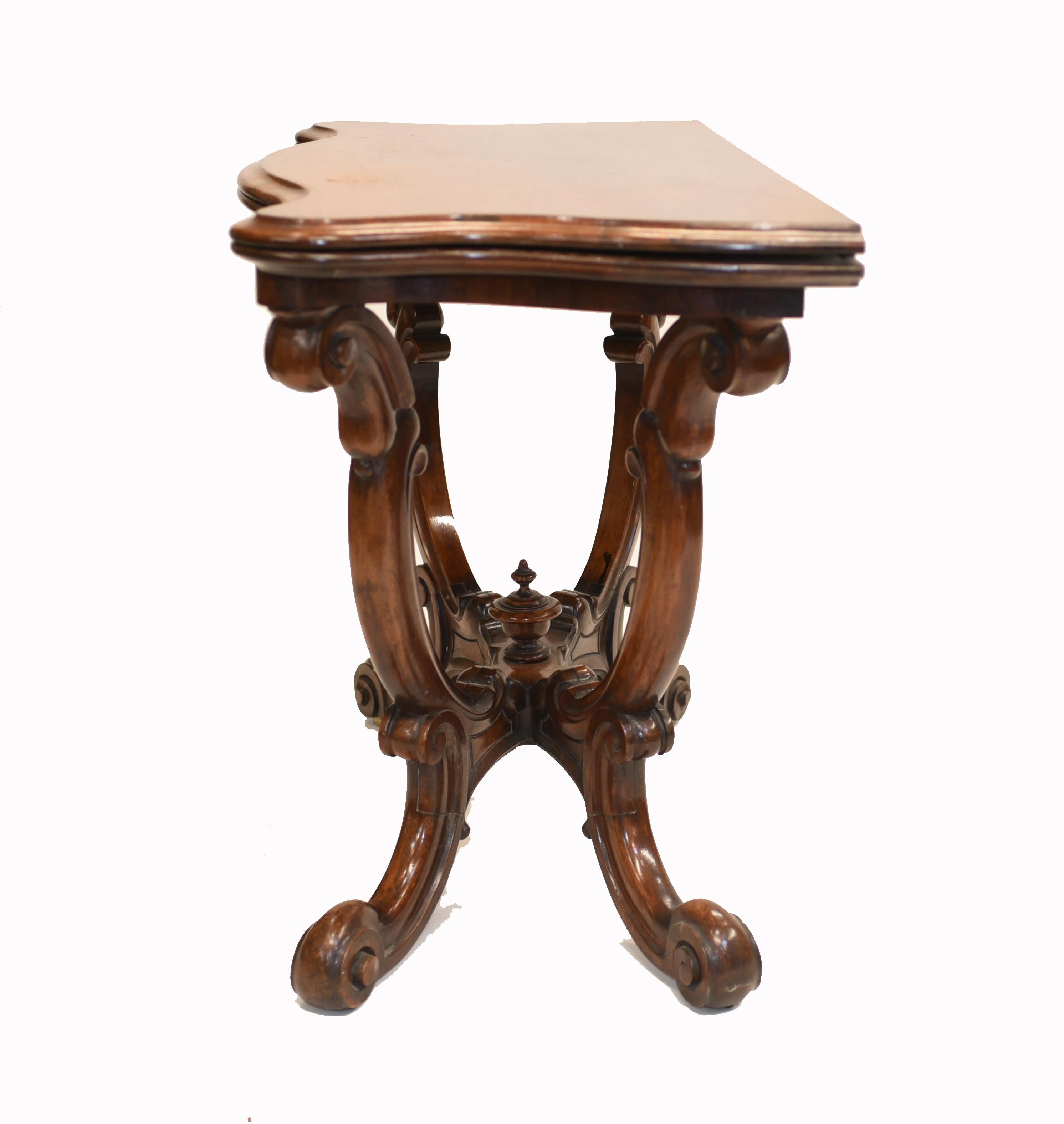 Victorian Card Table Antique Games Tables Rosewood 1880 For Sale 2