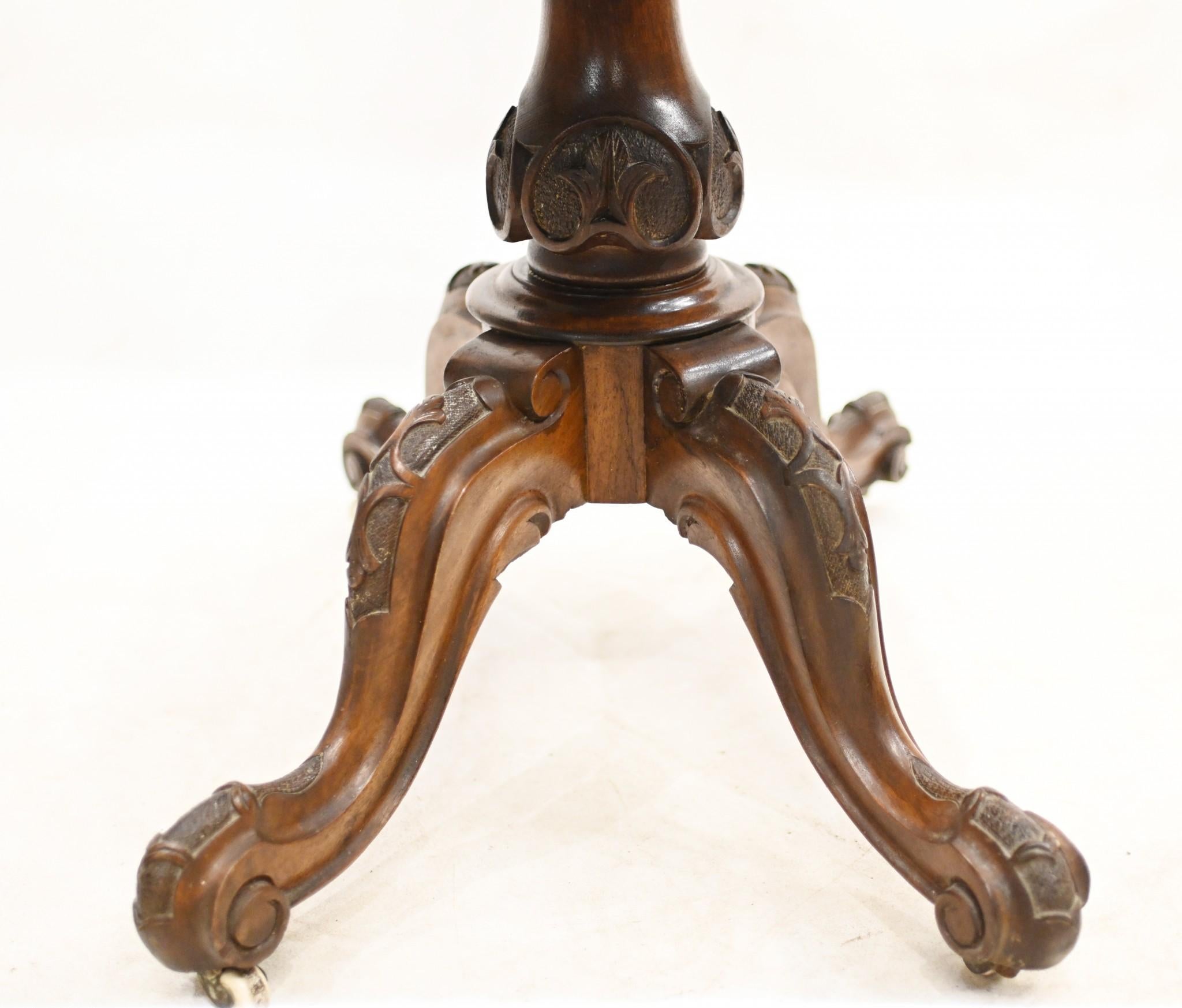 Victorian Card Table Burr Walnut Games 1880 For Sale 7