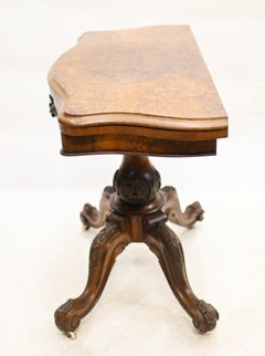 Victorian Card Table Burr Walnut Games 1880