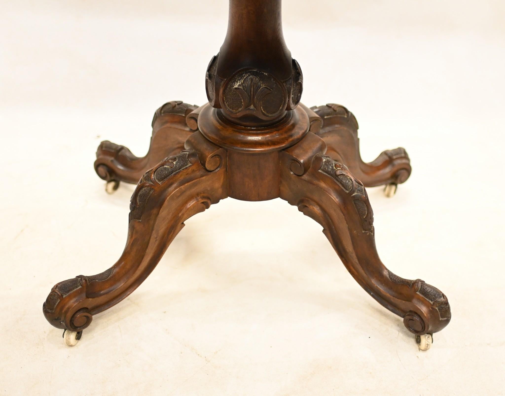 Victorian Card Table Burr Walnut Games 1880 For Sale 1