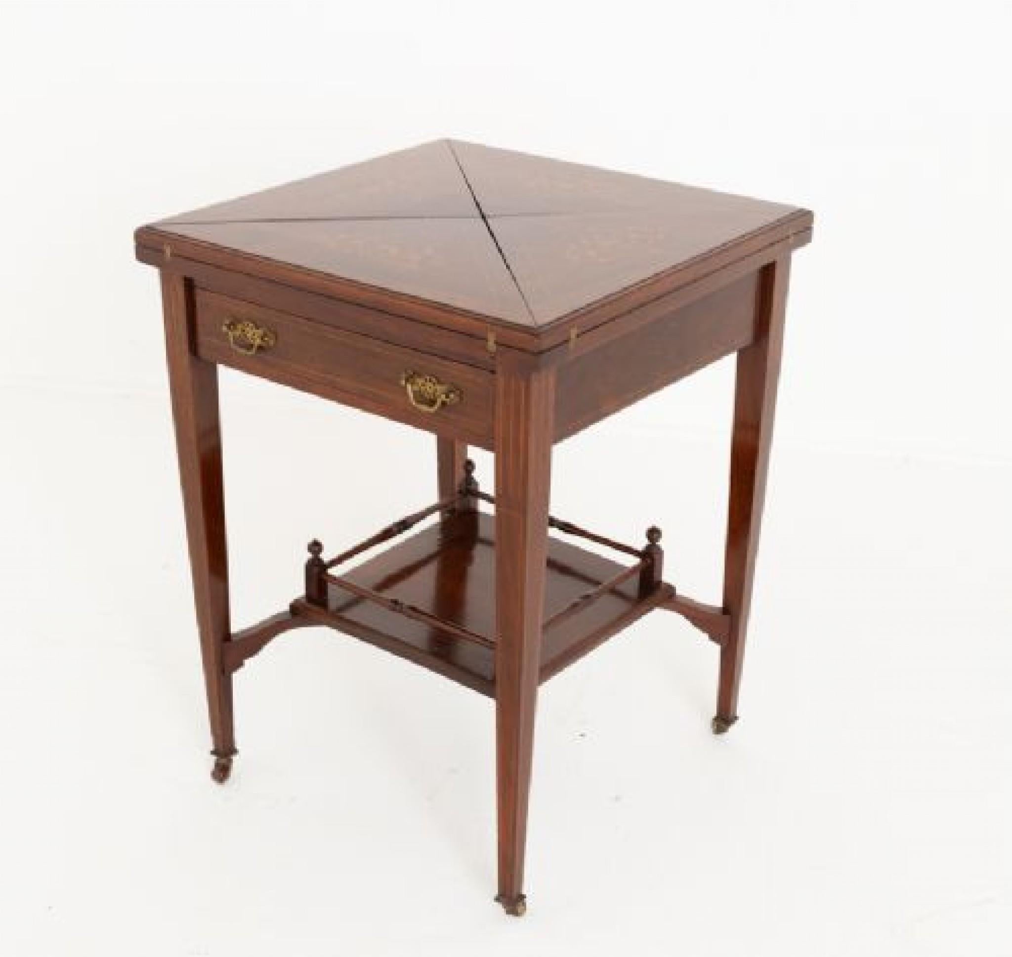 Tables de poker victoriennes Envelope Tables 1890 Bon état - En vente à Potters Bar, GB