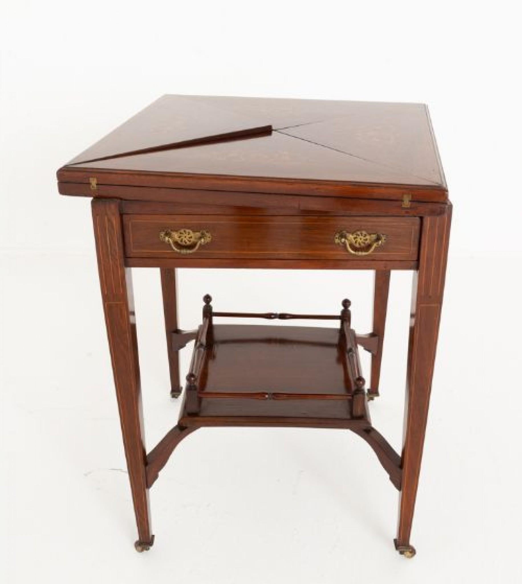 Tables de poker victoriennes Envelope Tables 1890 en vente 3