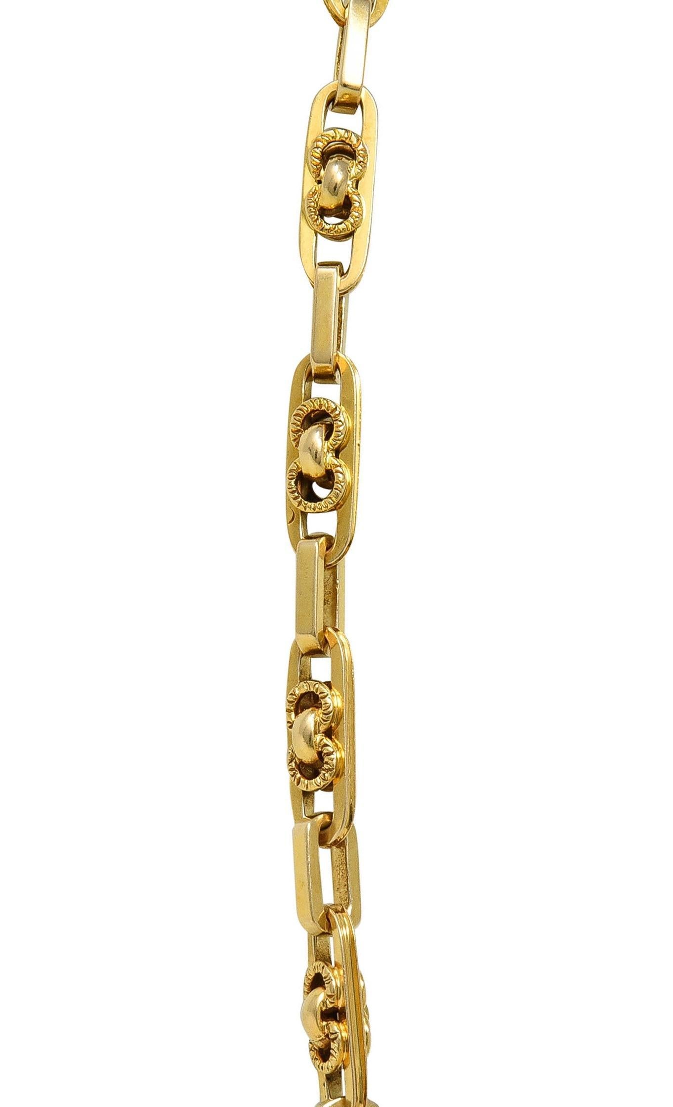 Collier pendentif camée ancien victorien en or 14 carats avec chaîne à maillons fantaisie en cornaline en vente 2