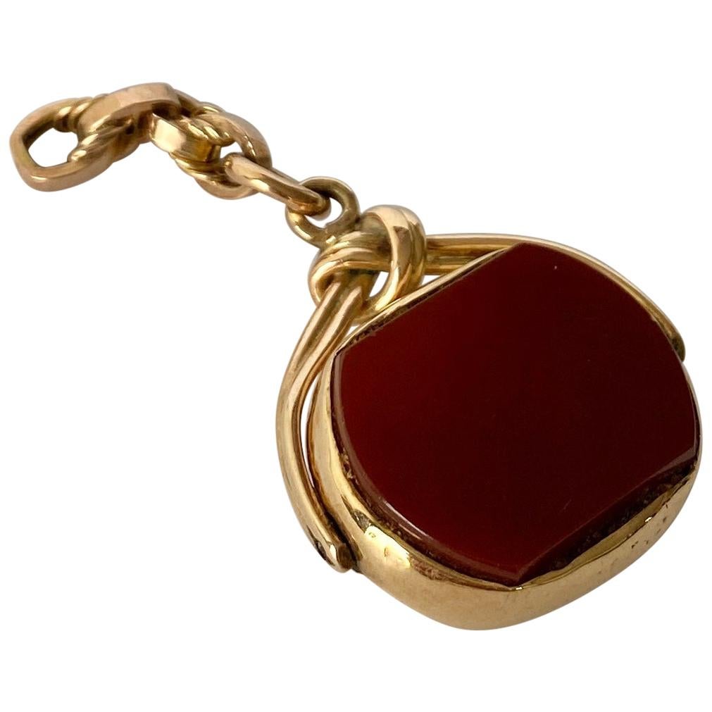 Victorian Carnelian 9 Carat Gold Spinning Fob