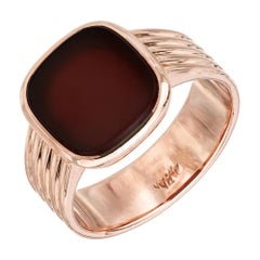 Antique Victorian Carnelian Rose Gold Men’s Ring