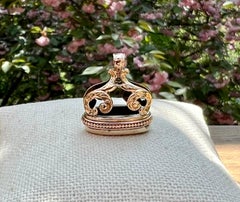 Viktorianischer Karneol-Uhr-Fob-Anhänger aus 14 Karat Gelbgold